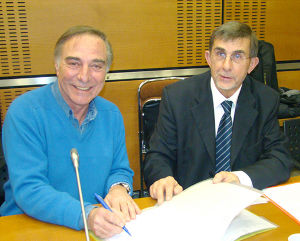 Signature convention Allain Bougrain Dubourg et Jean Louis Joseph