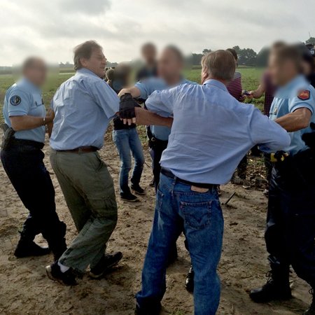 Altercation entre Jean-Jacques Lagüe, président de l’Association Départementale des Chasses Traditionnelles à la Matole et Allain Bougrain Dubourg