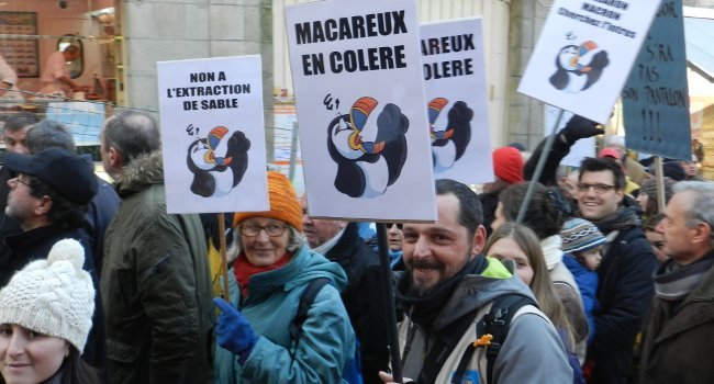 Manifestation du 24 janvier 2015 contre le projet d’extraction de sable en Baie de Lannion -  Crédit photo : Gilles Bentz / LPO