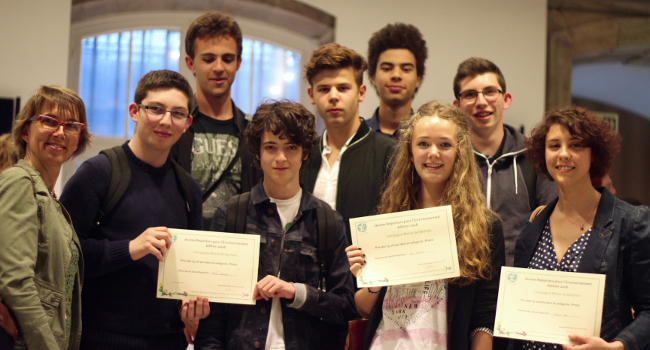 Remise de prix 2016 – Crédit photo : Jeunes Reporters pour l’environnement