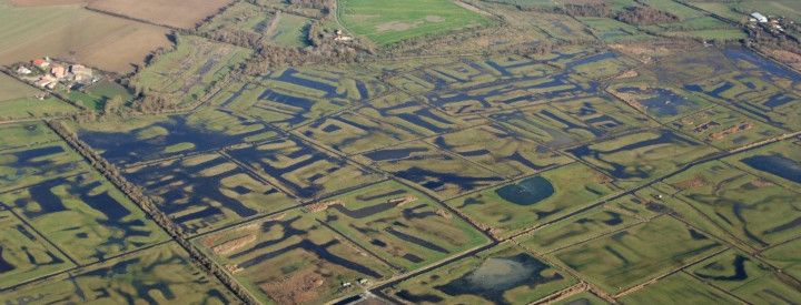 Vue aérienne du marais de voutron