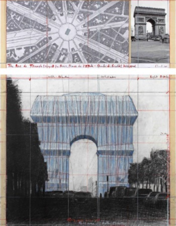 Christo - l'Arc de Triomphe empaqueté - Crédit photo : André Grossman