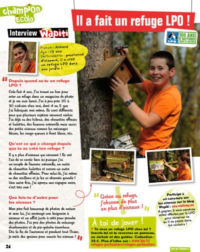 Wapiti est un magazine français à destination des enfants de 7 à 13 ans, principalement centré sur les animaux